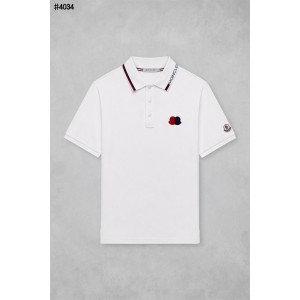 [MONCLER] 몽클레어 모티프 더블 자수 로고 숏 슬리브 폴로 티셔츠