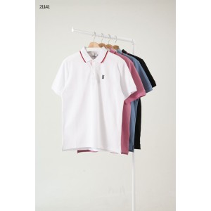 [BURBERRY] 버버리 라인 카라 자수 PK 카라 반팔 티셔츠