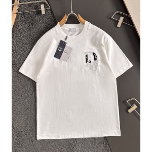 디올 [Christian Dior] 오블리크 엠브로이드 반팔 티셔츠